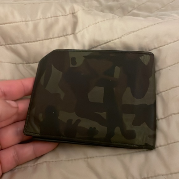 Black green brown leather leather made in Italy not china jimmy choo camo wallet - Picture 4 of 6